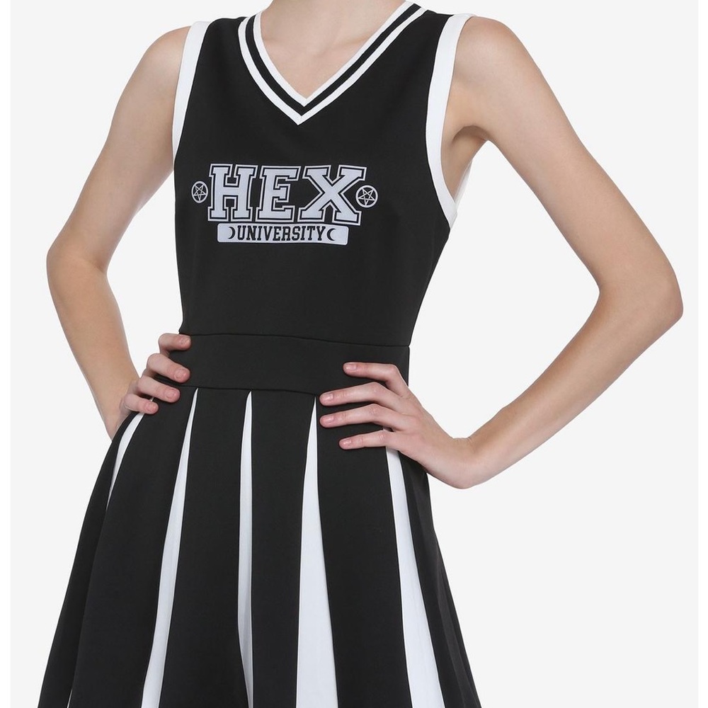 Hot Topic, hex university, cheer jersey dress.